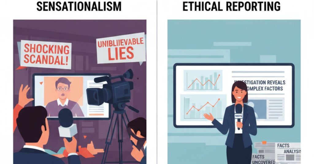 Difference Between Sensationalism and Ethical Reporting